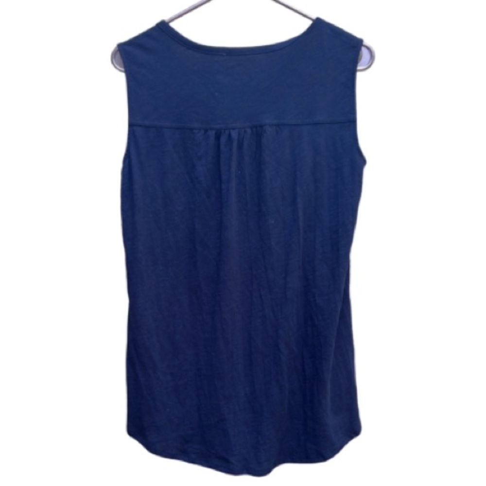 NWT Eddie Bauer Size Small Semi-Sheer Navy Wide Strap Tank Athletic Sporty - Picture 3 of 15